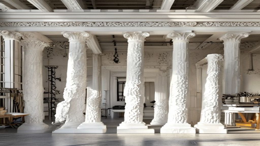 Architectural decorative profiles — Roman columns, cornices, baseboards, ceiling roses for EIFS façade systems