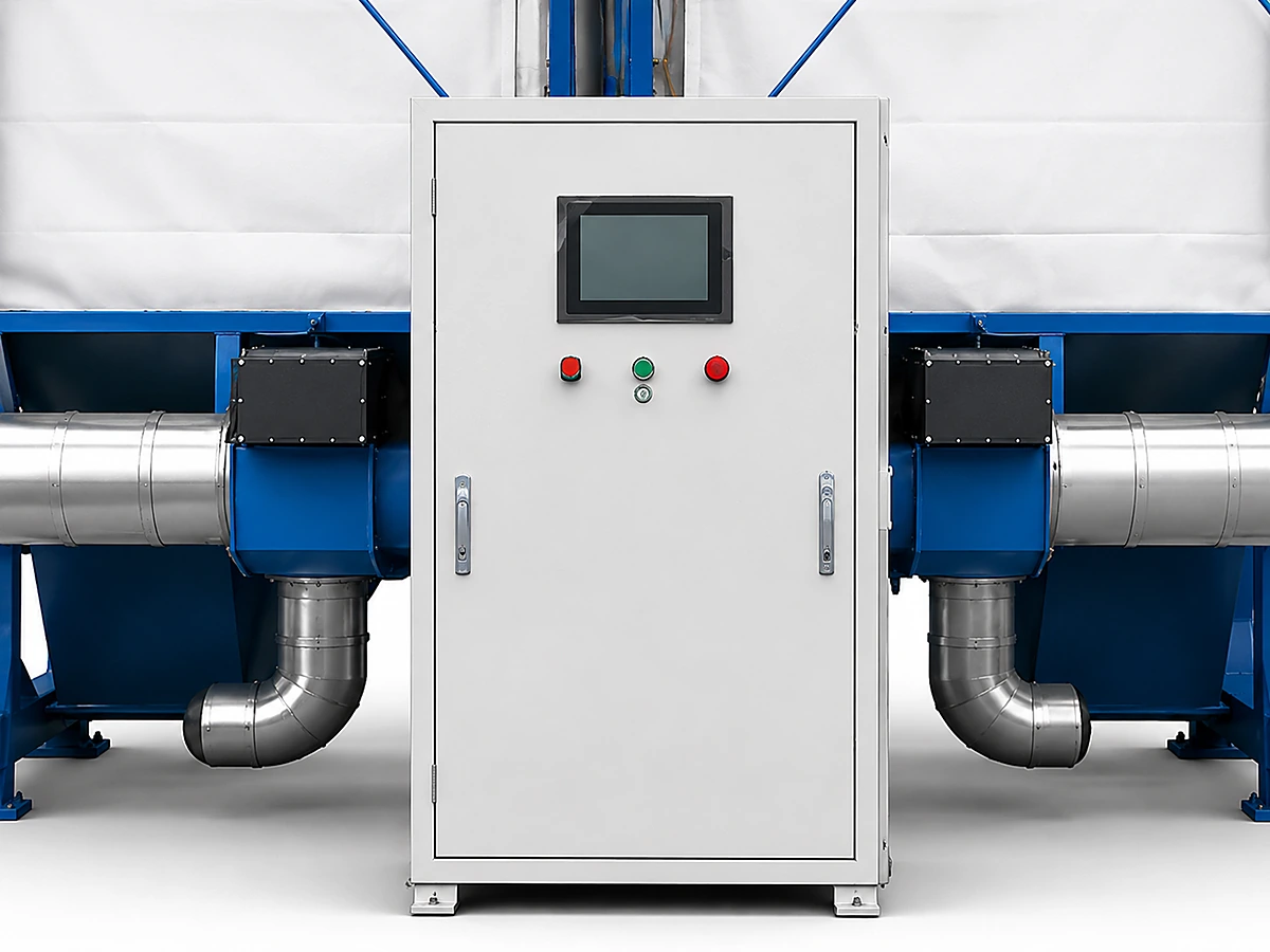 5. Control Cabinet (PLC + HMI + Per-Silo Aging Timer)