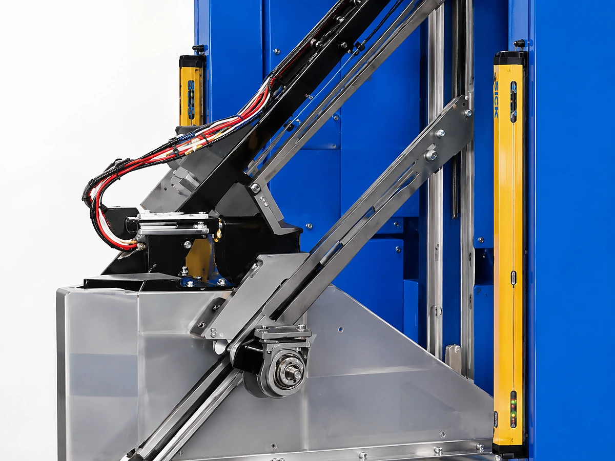 4. Pushing Mechanism (Hydraulic Push Arm + Light Curtain Safety)