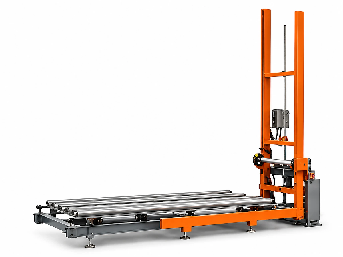 1. Block Feeding System (Powered Roller Conveyor + Block Tilter)